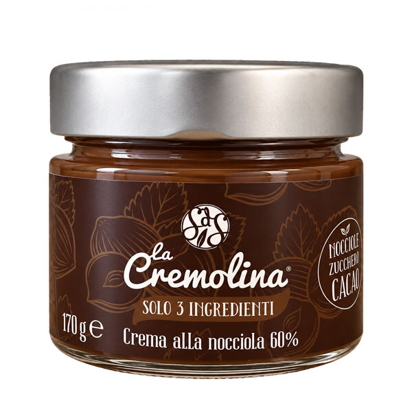 Vasetto di crema alla nocciola Cremolina da 170 g